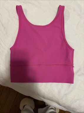 Lululemon size 8 Bright Pink Ribbed Crop Tank